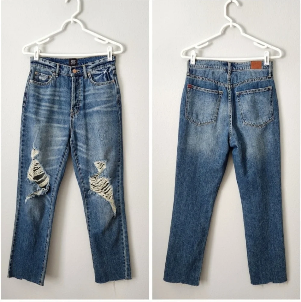 BDG Urban Outfitters Slim Straight High Waisted Cutoff Hem Ankle Jeans, Size 27 - Picture 14 of 16